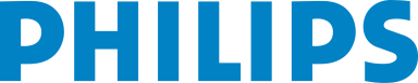 Blaues Philips-Logo auf hellem Hintergrund.