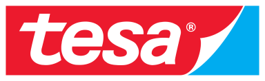 Logo von tesa, Rot und Blau mit modernem Schriftzug.