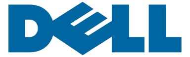 Logo von Dell in blauer Schrift auf weißem Hintergrund.