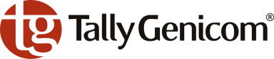 Logo von TallyGenicom mit den Buchstaben "tg" und dem Schriftzug "TallyGenicom".